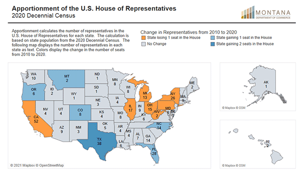 2020 Census Apportionment of U.S. House of Representatives